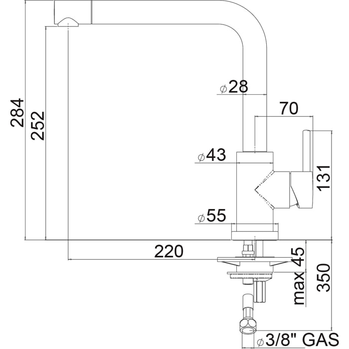 Mitigeur monocommande d'évier FN 0143.031, chromé (115.0154.303)