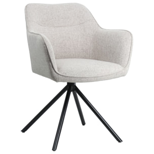 Lot de 2 chaises en tissu gris DANNA