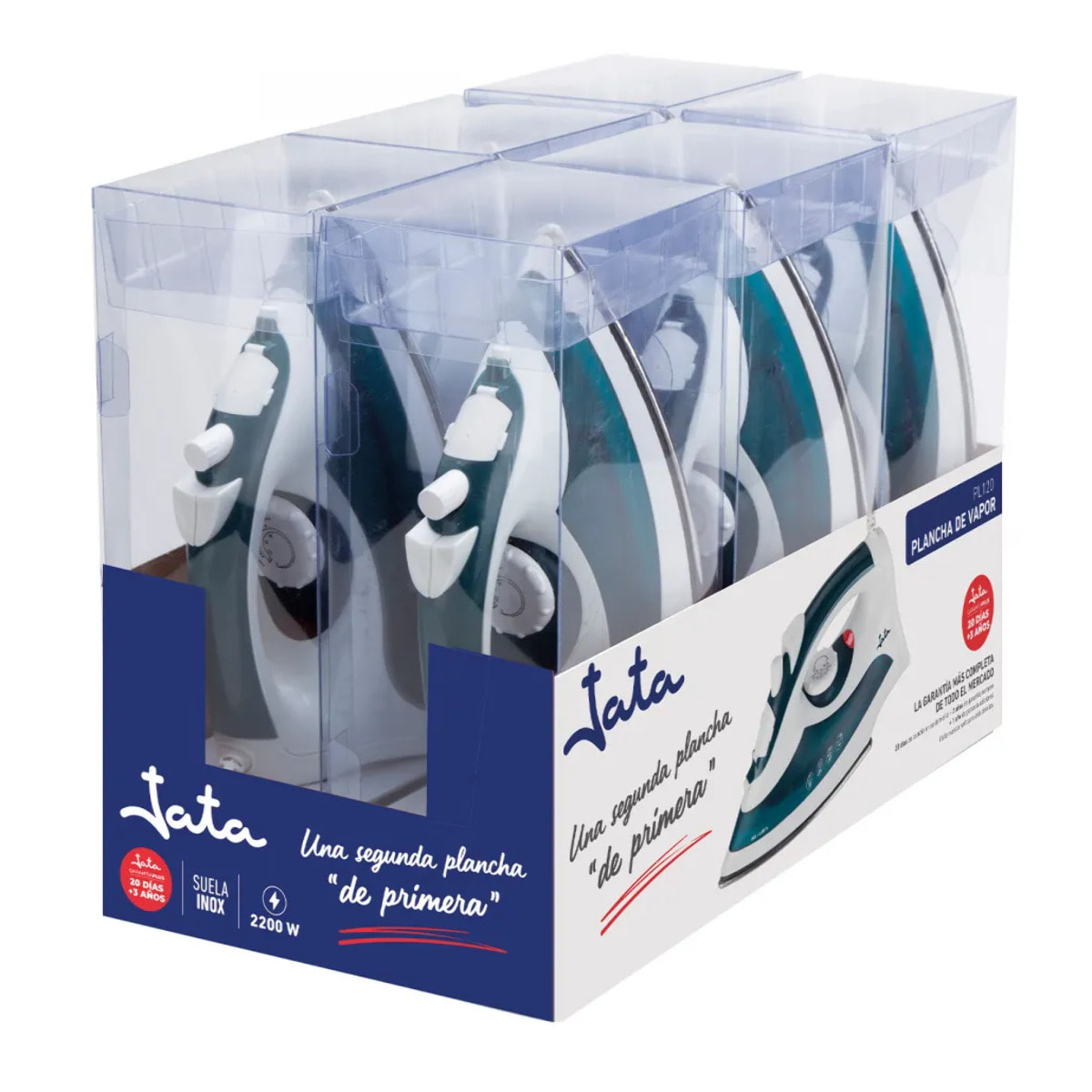 Plancha de vapor JATA PL225 con suela de acero inoxidable. Vapor vertical. 2200 W