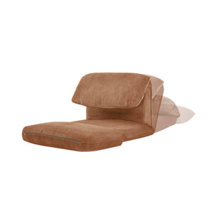 Chauffeuse matelas camel convertible velours côtelé grosse côte 1 place Cosy