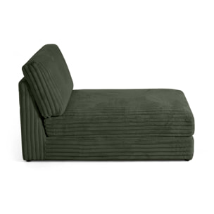 Jasper - module méridienne - en fausse fourrure côtelée - Vert