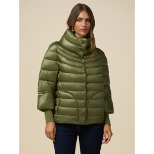 Oltre - Hooded down jacket with sleeves - Verde