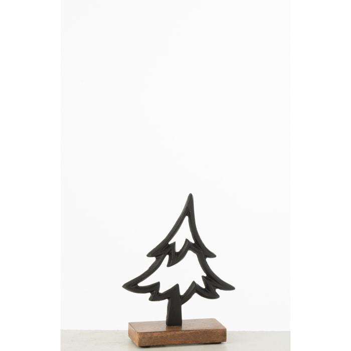 J-Line décoration Sapin Sur Pied - aluminium/bois - noir - small
