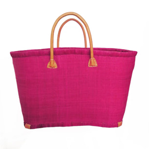 Panier artisanal Morondova MM avec pochon Fuchsia