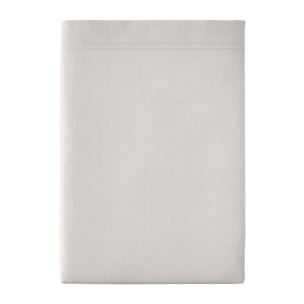 Drap plat uni en percale de coton, PREMIÈRE, Gris Perle