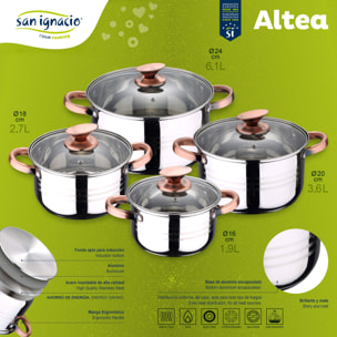 Batería de cocina 8 piezas con set 3 sartenes y olla presión San Ignacio