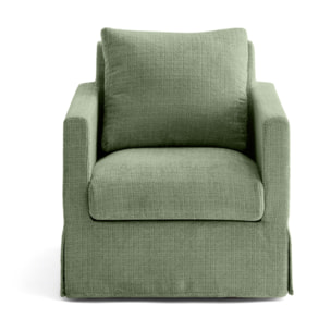 Serena - housse en velours texturé pour fauteuil - Vert sauge