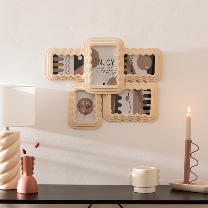 Pêle-mêle bois blanc 5 photos