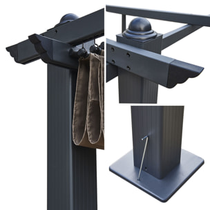 Pergola autoportante 3 × 4m CASSIS taupe - structure aluminium