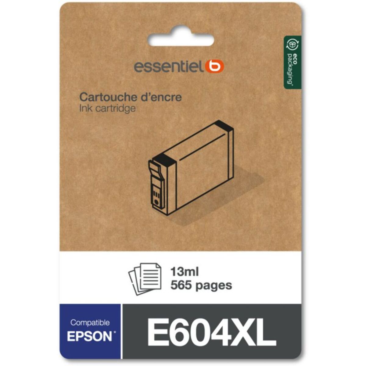 Cartouche d'encre ESSENTIELB E604 XL Noire