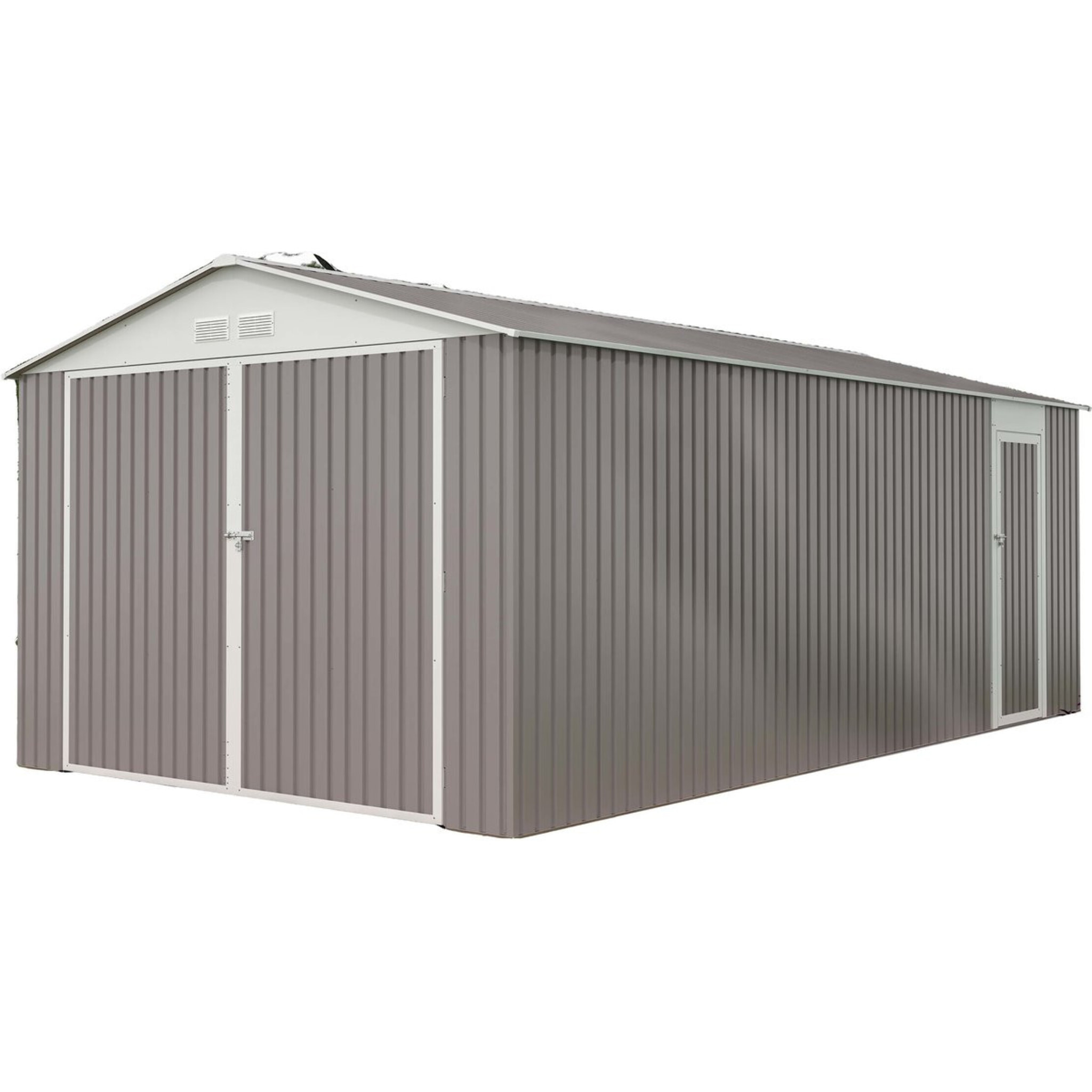 Garage métal "Nevada" - 18,56m² avec gouttière et récupérateur d'eau
