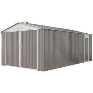Garage métal "Nevada" - 18,56m² avec gouttière et récupérateur d'eau