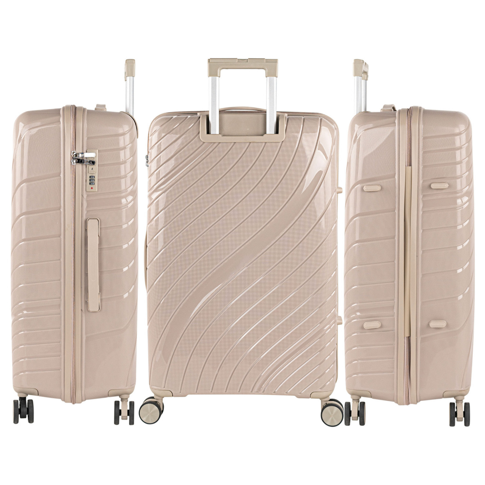 Juego De Maletas Rígidas Pp Itaca Danubio Taupe