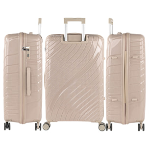 Juego De Maletas Rígidas Pp Itaca Danubio Taupe