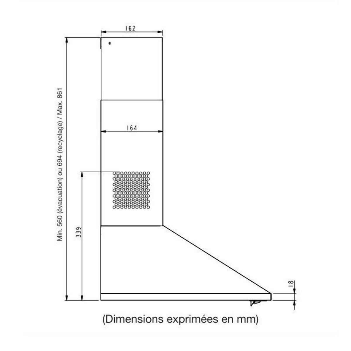 Hotte décorative murale ESSENTIELB EHDT 614i