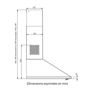 Hotte décorative murale ESSENTIELB EHDT 614i