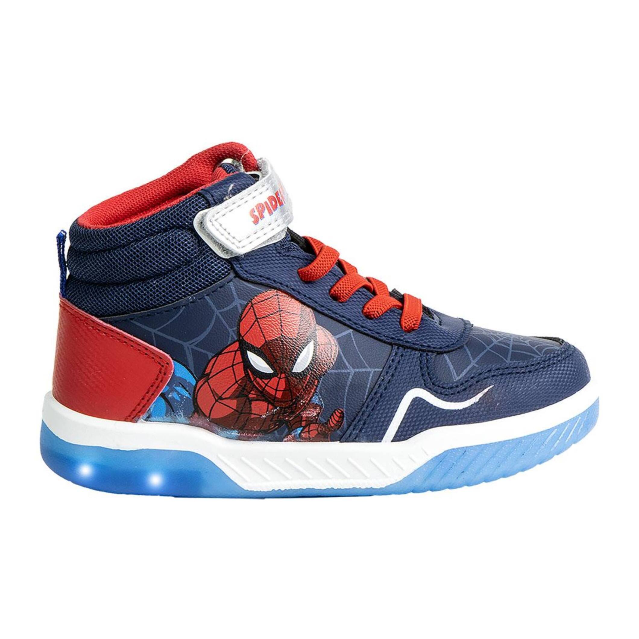 Zapatilla deportiva infantil suela ligera con luces "Spiderman"