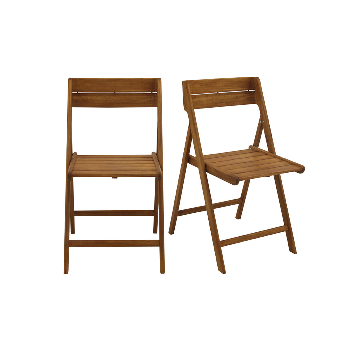 Chaises de jardin pliantes en bois massif (lot de 2) DIEGO