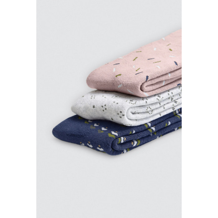 Confezione da 3 calzini termici stampati senza polsini