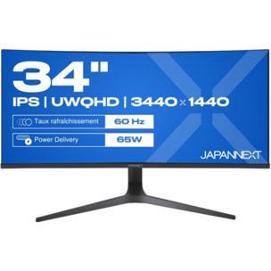 Ecran PC JAPANNEXT JN-IPS340UWQHD60C-C65W-HS Incurvé 34"