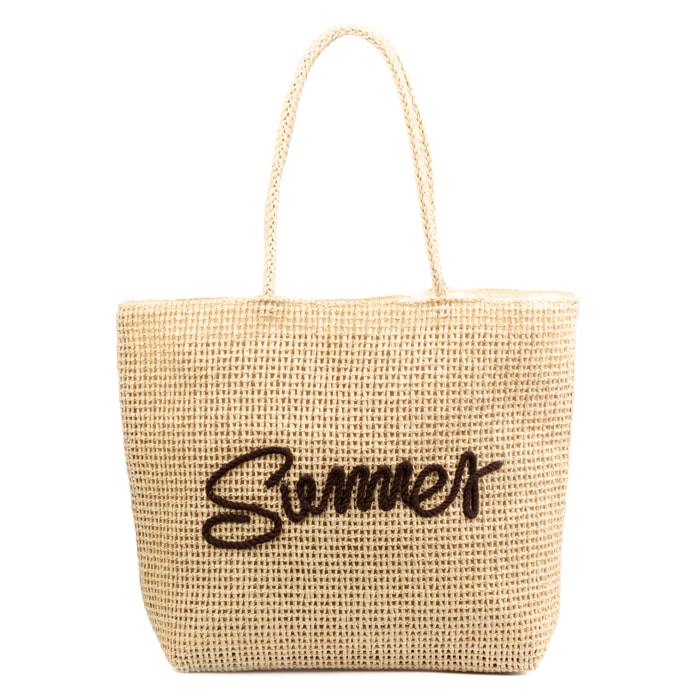 Bergeggi Bolso shopper Mujer. Fabricado en paja trenzada diseño "Summer"