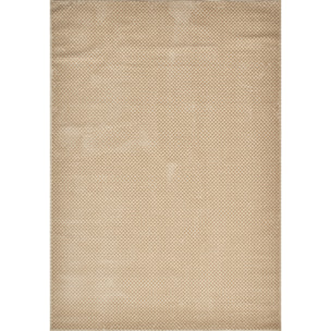 BIANCA - Tapis motif damier en relief crème et beige