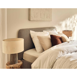 Goyave - lit coffre - 160x200 - en tissu - sommier inclus - Beige