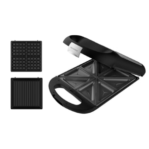 Sandwichera Rock'nToast Family 3in1. 1500 W, Capacidad para 4 Sandwiches, Revest