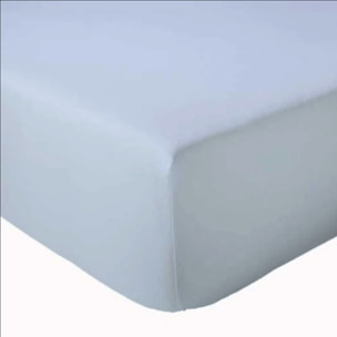Drap Housse Uni bonnet 30 cm 100% Coton - Bleu