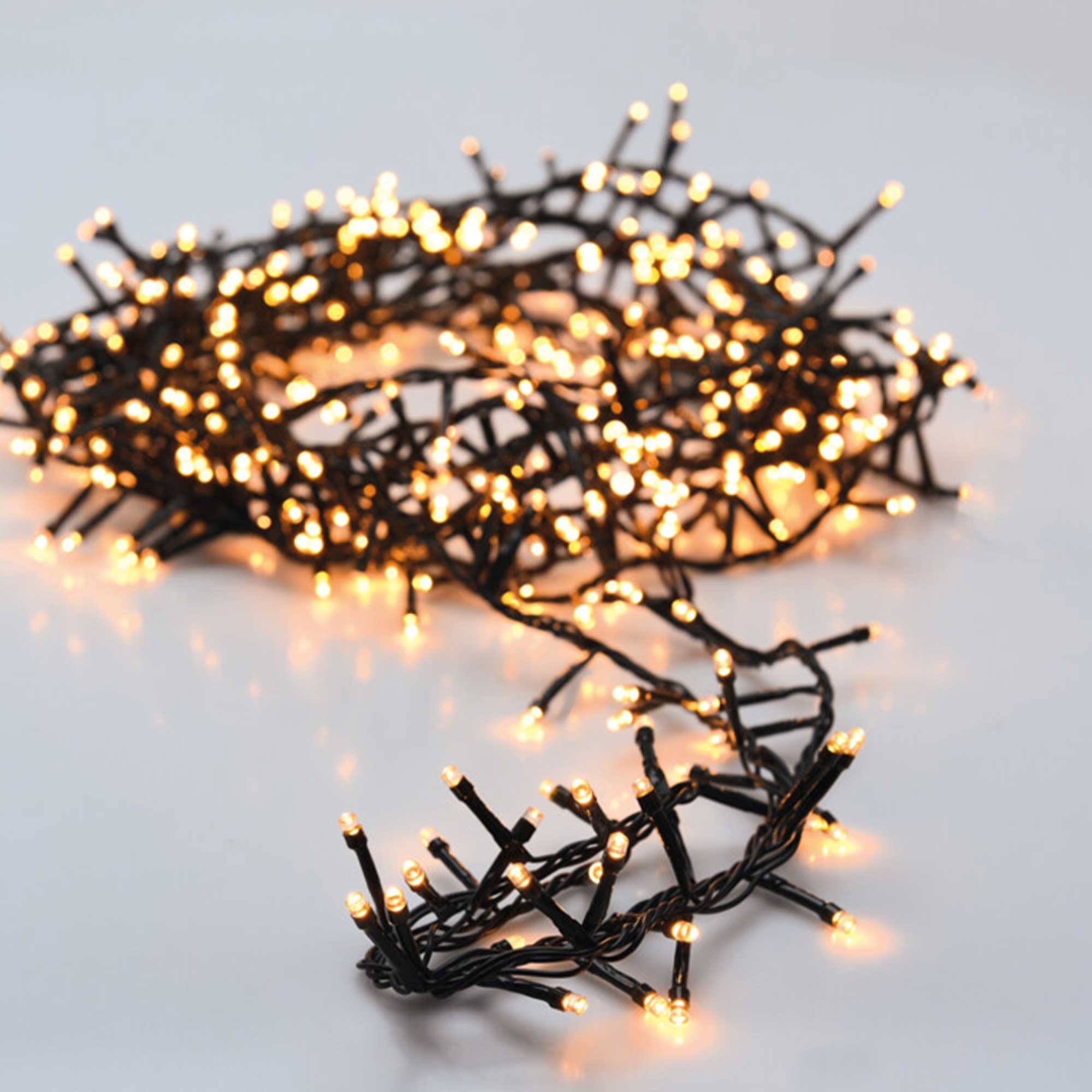 luces de navidad de 1250 luces led blanco extra cálido con cable de 25 metros y temporizador