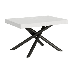 Mesa extensible 90x140/400 cm Famas Fresno Blanco estructura Antracita