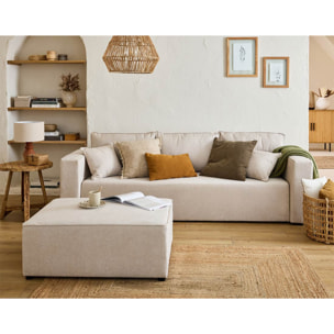 Topaze - canapé 3 places - convertible avec coffre - en tissu - Beige