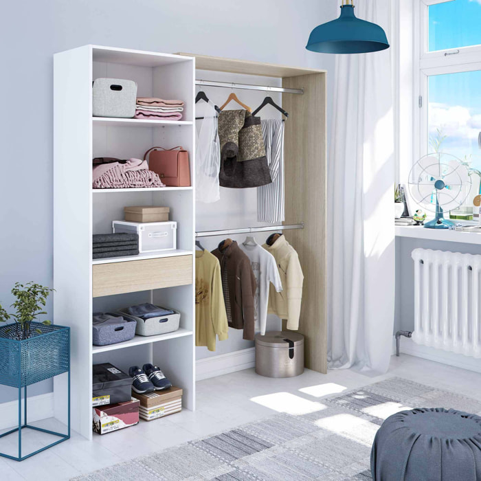 Armario Vestidor Con Estanteria 187x158x40 Cm  Roble Canadian