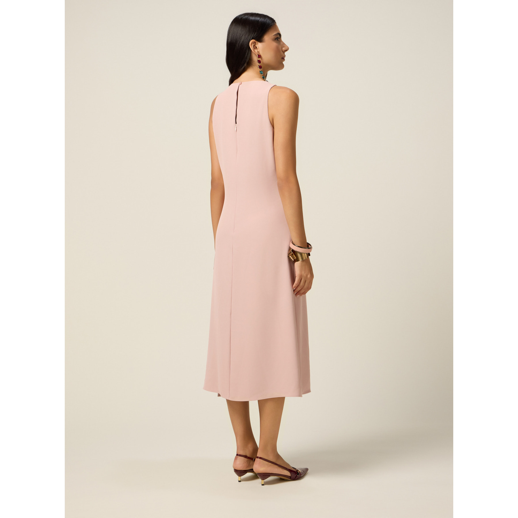 Oltre - Vestito con nodo e fibbia gioiello - Rosa