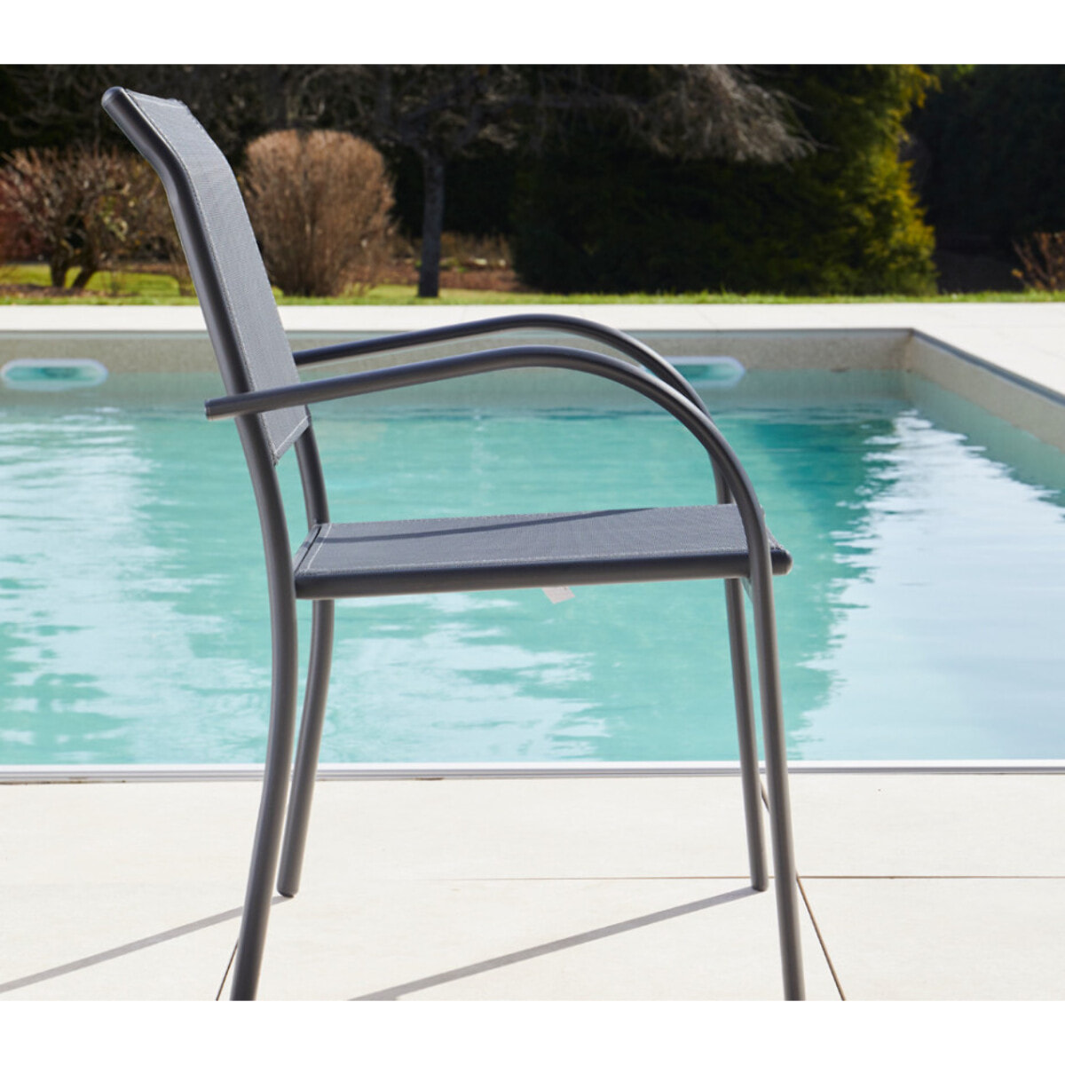 HONFLEUR BEZIERS CHENE - Ensemble table et chaises de jardin  - Anthracite et Terracotta