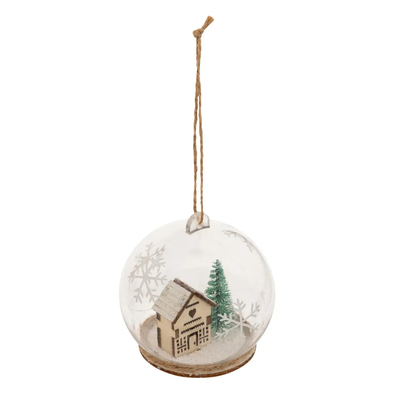Boule de Noël maison neige 80mm