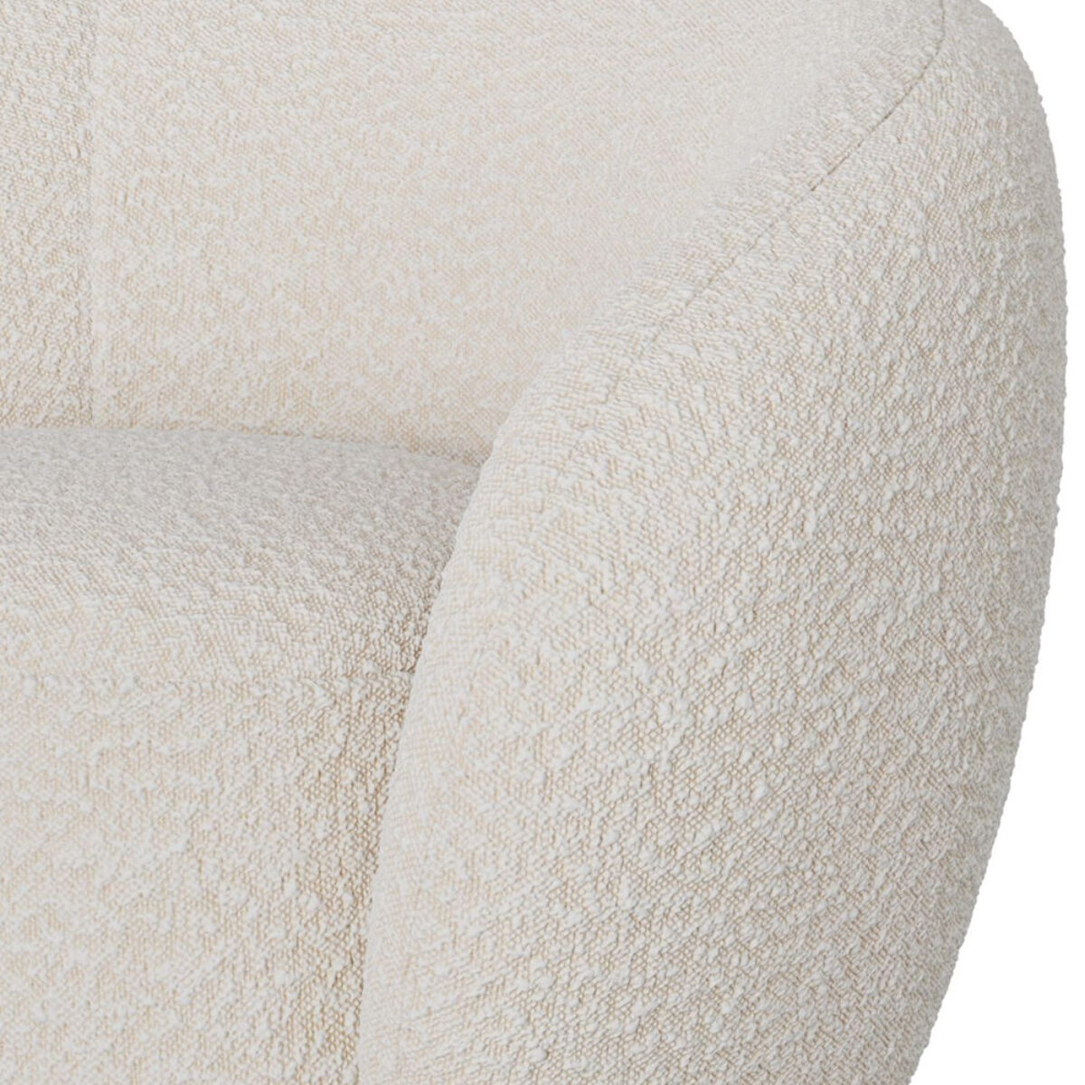 Fauteuil Naya en tissu bouclé blanc