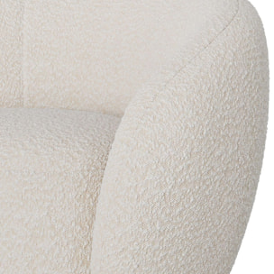 Fauteuil Naya en tissu bouclé blanc