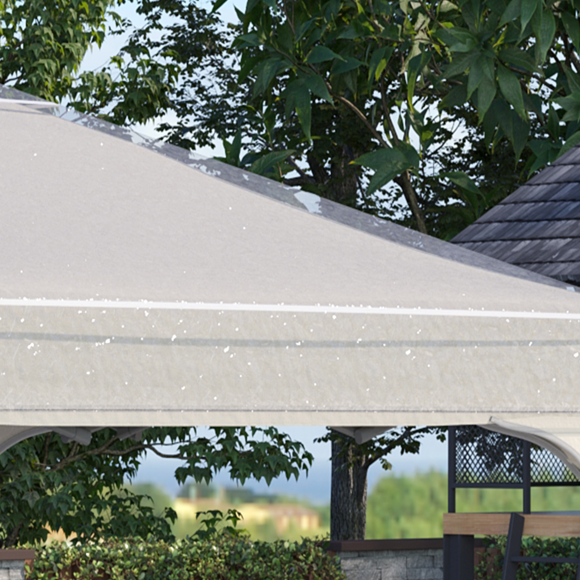 Cubierta Protectora para Gazebo 3x3 m Cubierta Impermeable para Pérgola Toldo Carpa Funda Protectora Protección contra la Intemperie Transparente