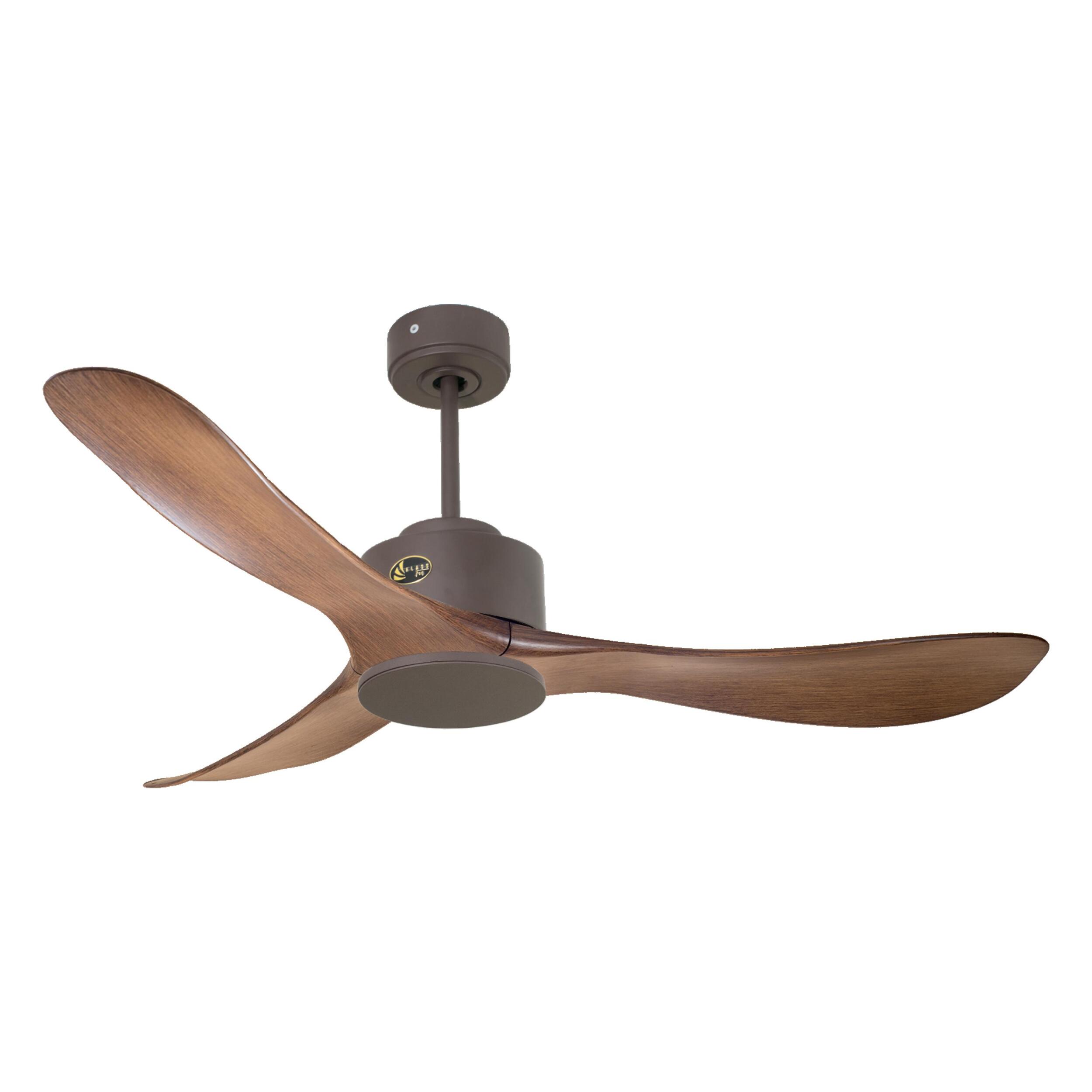 Ventilateur de plafond Réversible Lumière  Thermostat Wifi Moteur à courant continu Toits en pente Télécommande Hypersilence Mémoire Shopify Vendible (AUTOMATIQUE) 40   W Chocolat