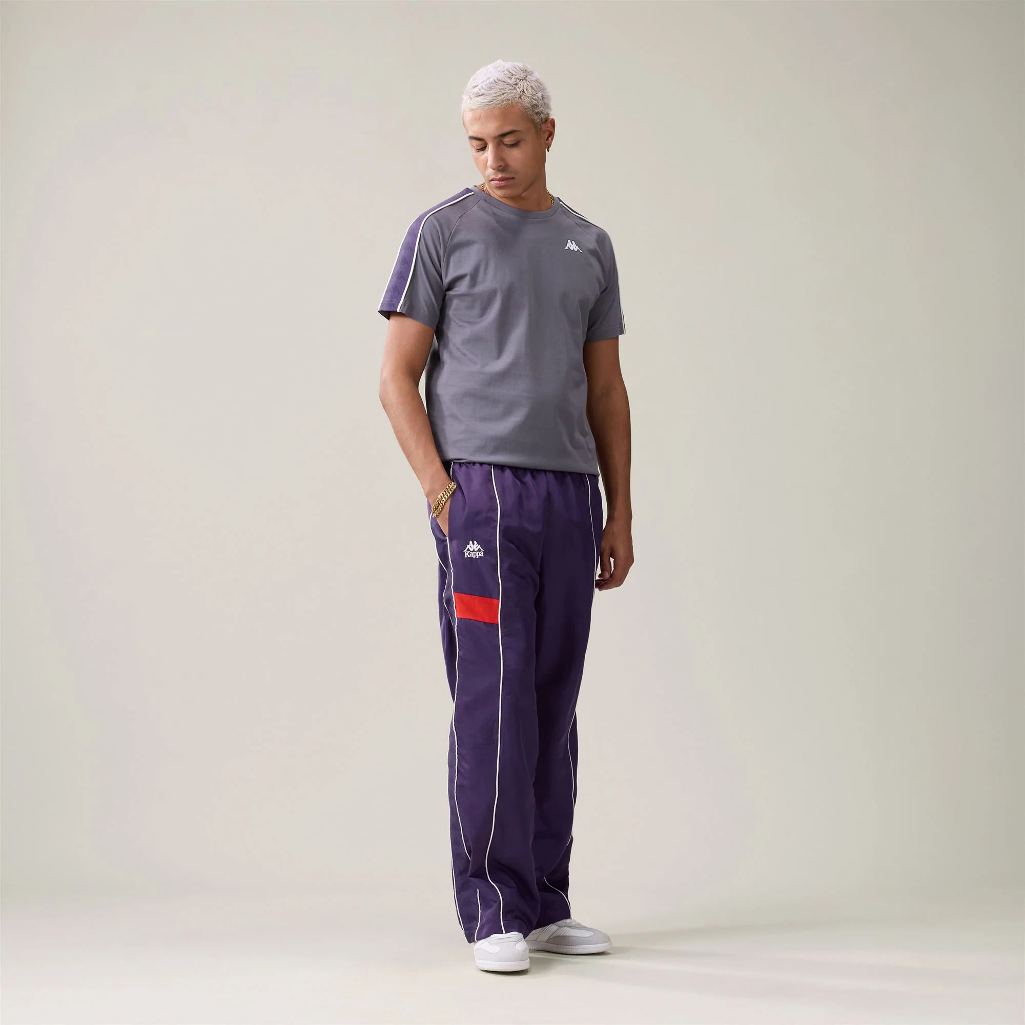Kappa - Pantaloni Uomo Viola - 222 Banda Oswin