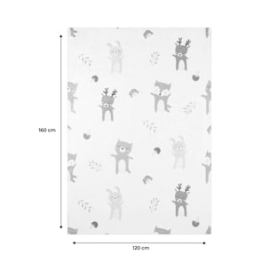 Tapis intérieur enfant blanc imprimé animaux RAVON