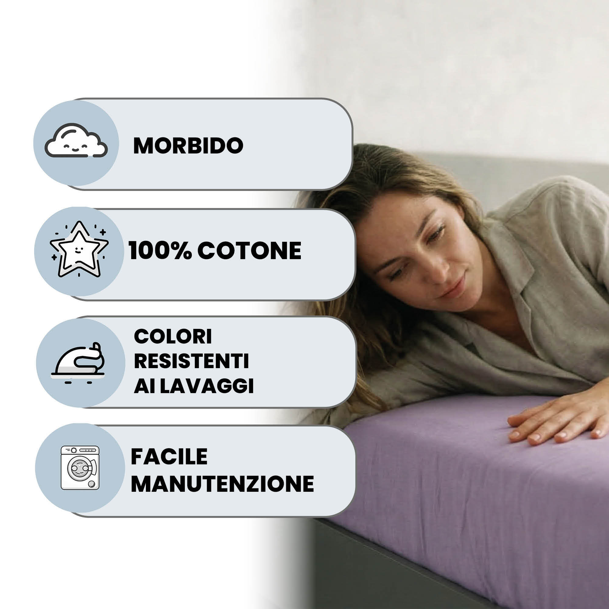 LENZUOLO SOTTO CON ANGOLI MAX COLOR, 100% COTONE MADE IN ITALY