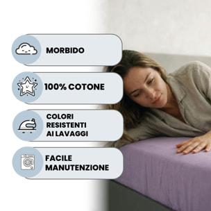 LENZUOLO SOTTO CON ANGOLI MAX COLOR, 100% COTONE MADE IN ITALY