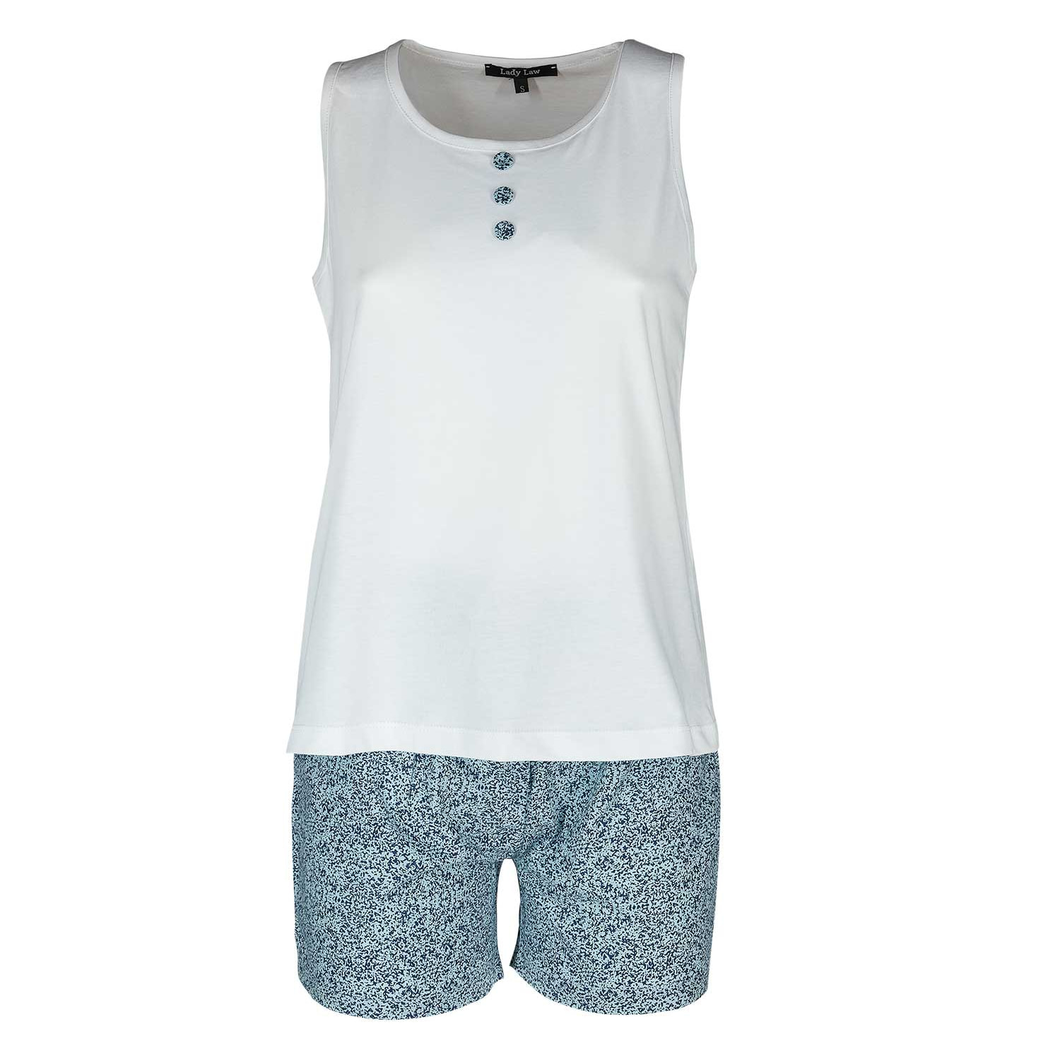 Pigiama leggero LADYLAW stampa blu e turchese