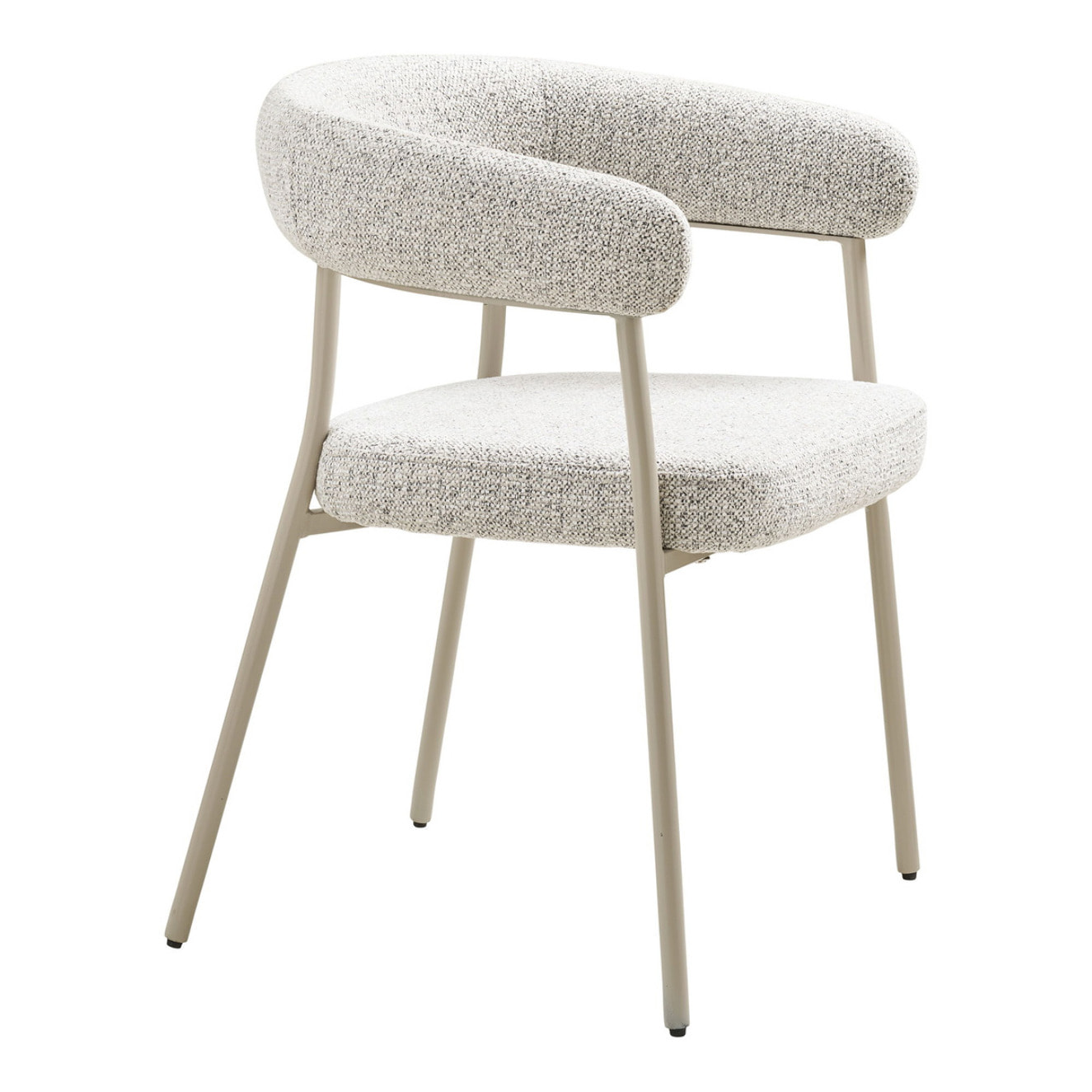 Set 2 sedie da pranzo Trivio in tessuto sabbia con gambe grigie