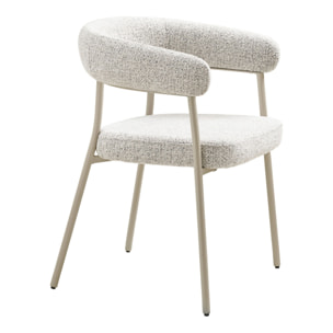 Set 2 sedie da pranzo Trivio in tessuto sabbia con gambe grigie