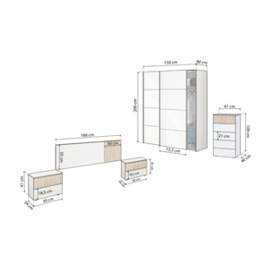 Dormitorio Nitza 5C Plus V1 Blanco Artik (Blanco Mate) - Natur