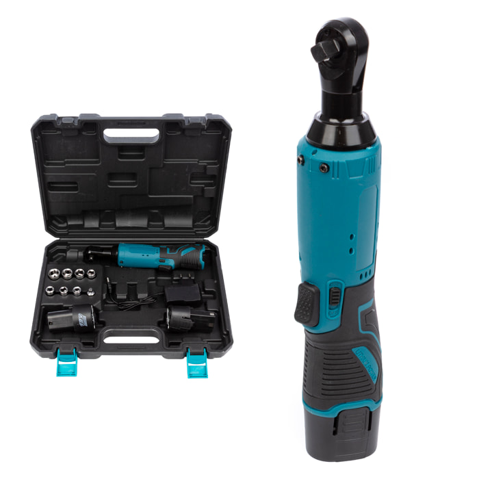 Llave dinamométrica 21V eléctrica e inalámbrica, con DOBLE BATERIA de 2600 mAh.