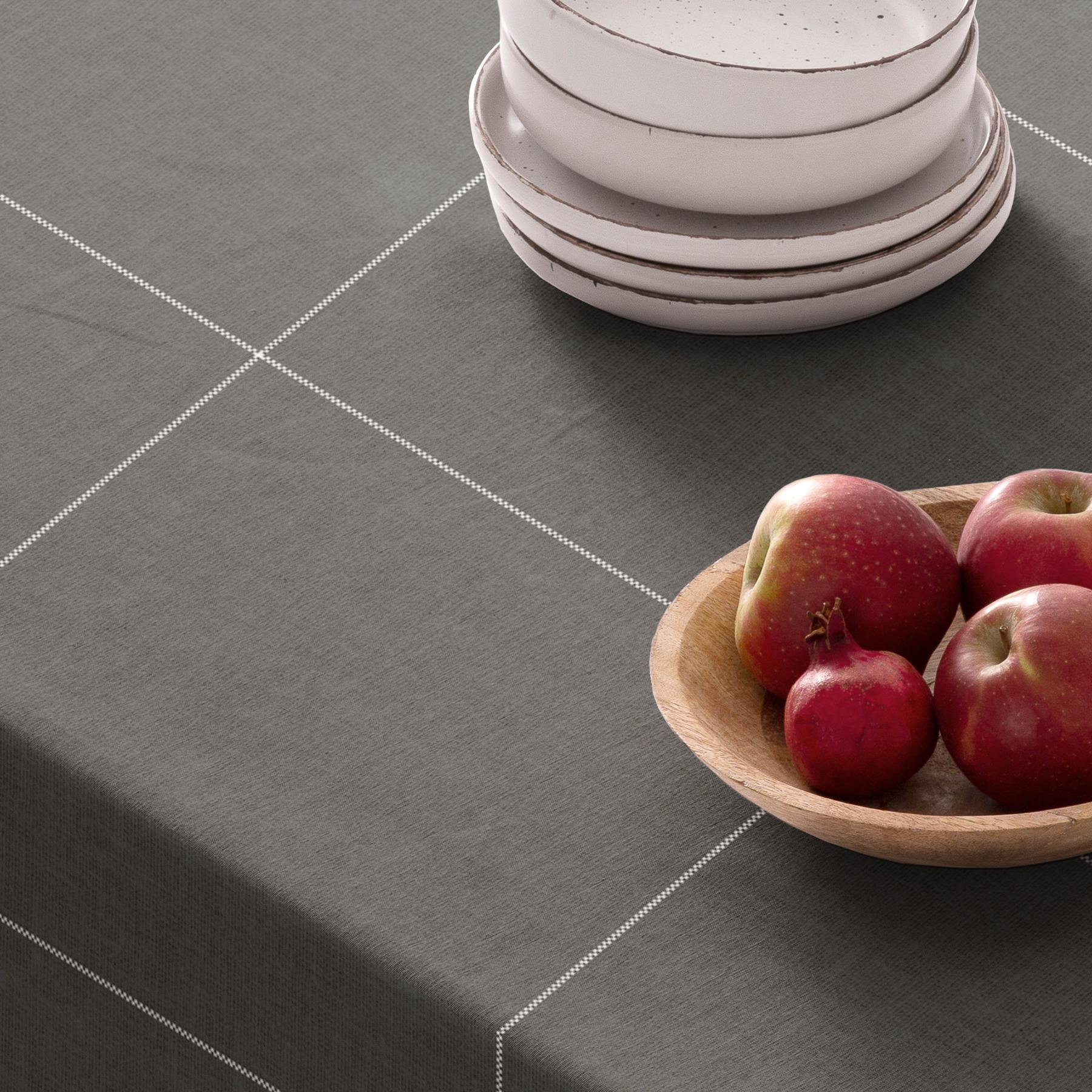 Mantel estampado antimanchas LAO ANTRACITA